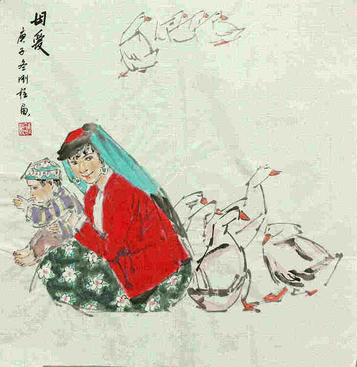 斗方美人图&mdash;&mdash;画家刚柱