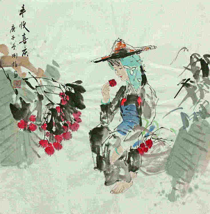 斗方美人图——画家刚柱