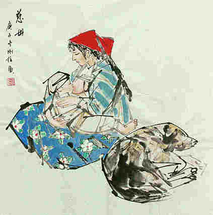 斗方美人图——画家刚柱