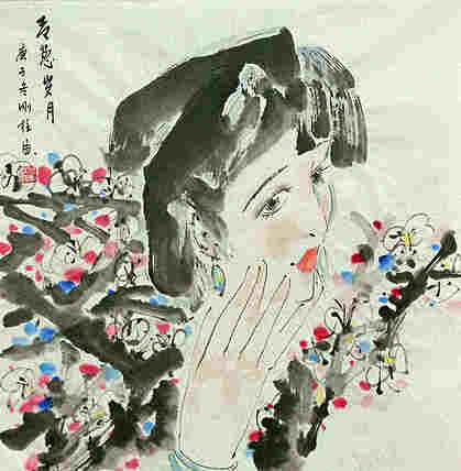 斗方美人图——画家刚柱