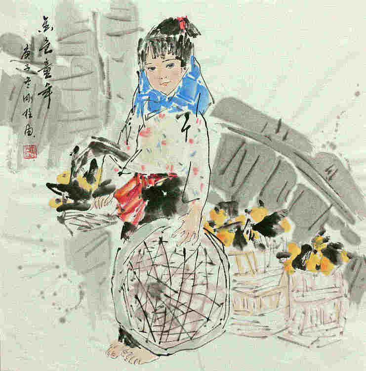 斗方美人图&mdash;&mdash;画家刚柱