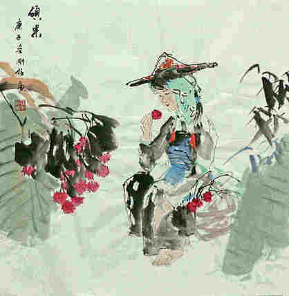 斗方美人图——画家刚柱
