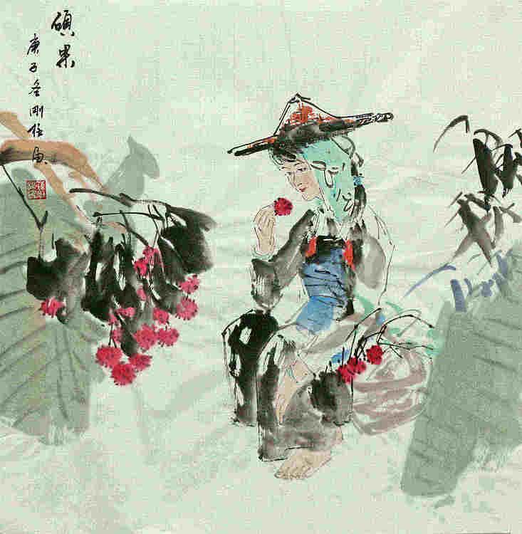 斗方美人图——画家刚柱