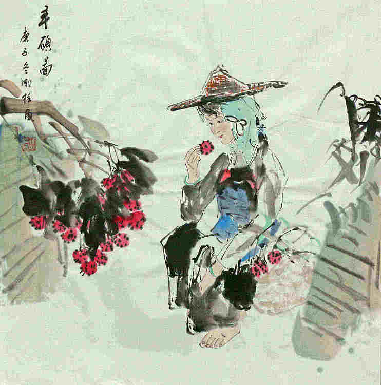 斗方美人图——画家刚柱