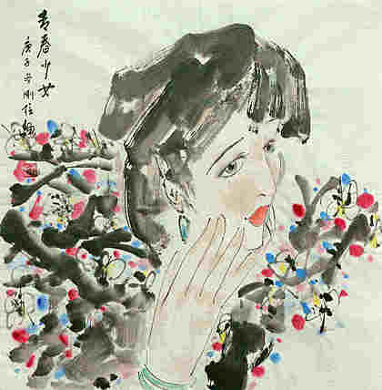 斗方美人图——画家刚柱