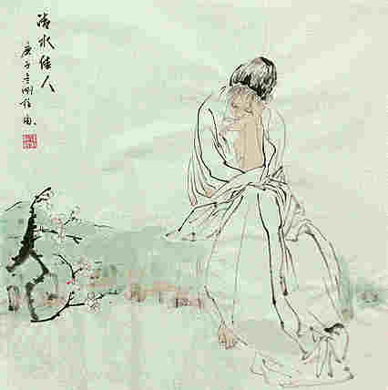斗方美人图——画家刚柱