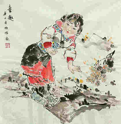 斗方美人图——画家刚柱