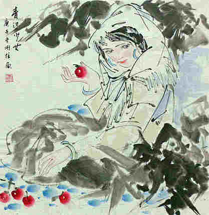 斗方美人图&mdash;&mdash;画家刚柱
