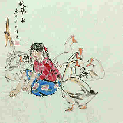 斗方美人图——画家刚柱