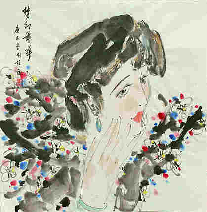 斗方美人图——画家刚柱