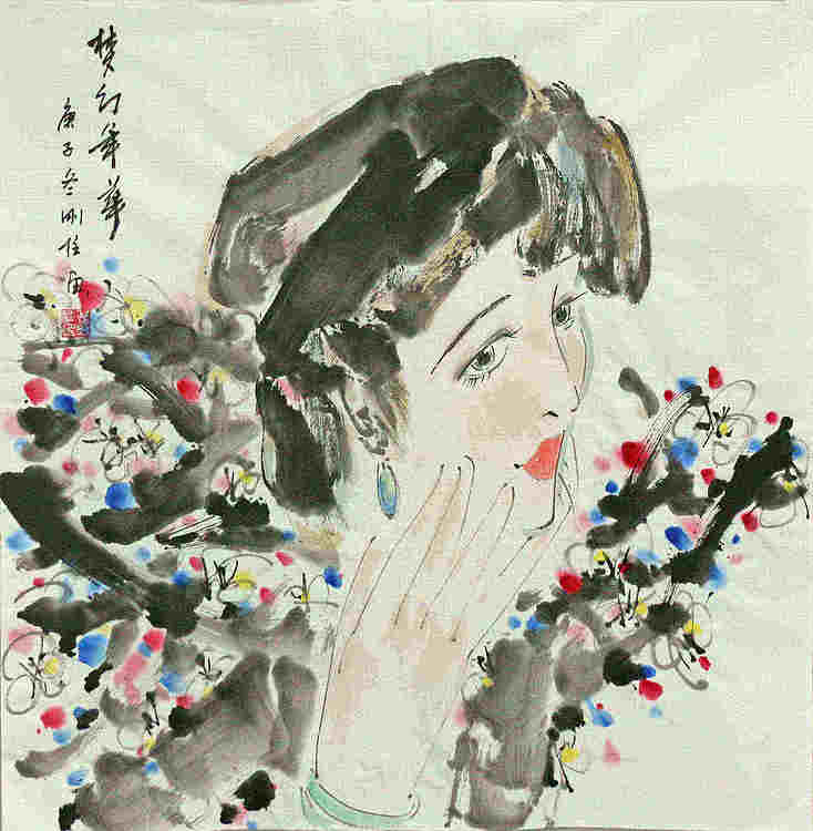 斗方美人图——画家刚柱