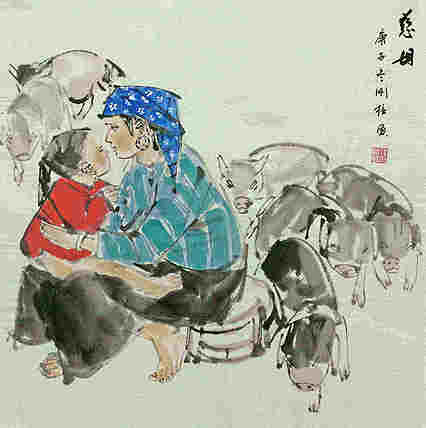 斗方美人图&mdash;&mdash;画家刚柱