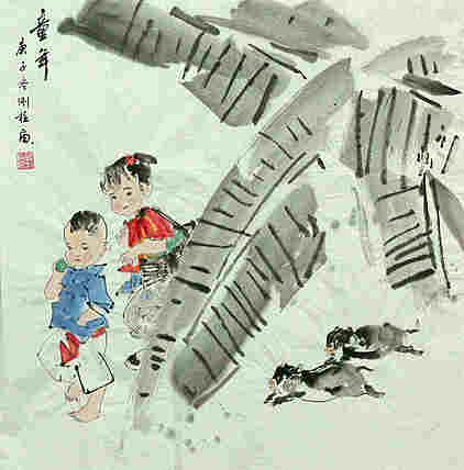 斗方美人图——画家刚柱
