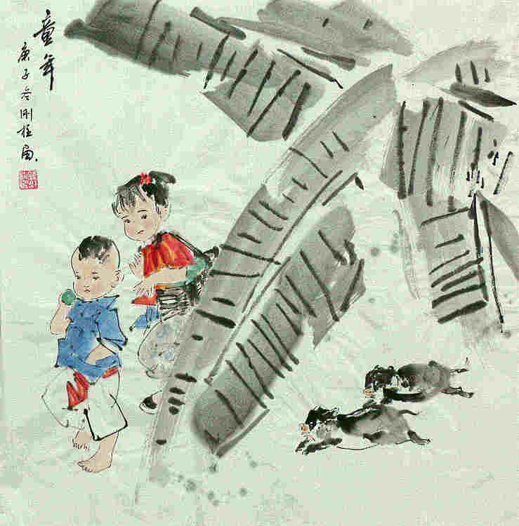 斗方美人图——画家刚柱