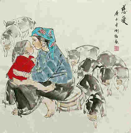 斗方美人图——画家刚柱