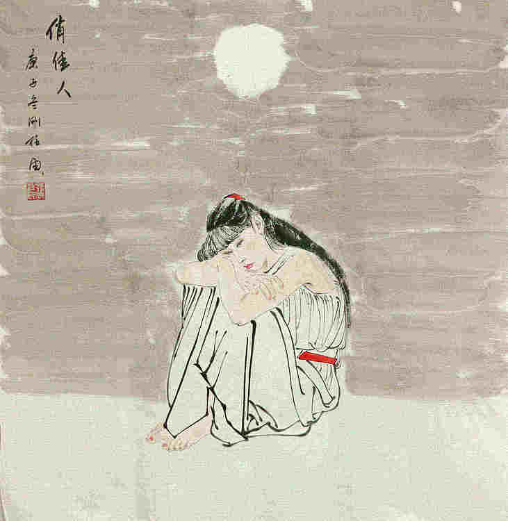 斗方美人图——画家刚柱