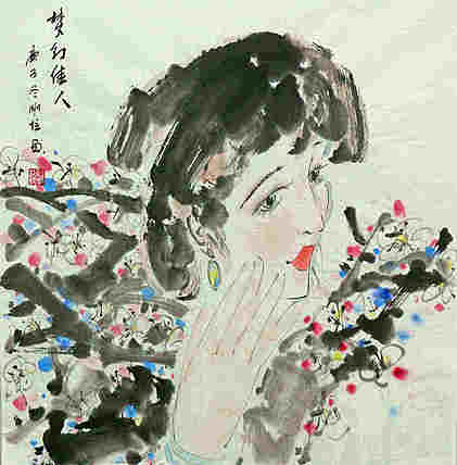 斗方美人图——画家刚柱