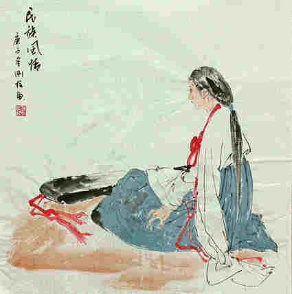 斗方美人图——画家刚柱