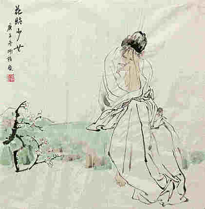 斗方美人图——画家刚柱
