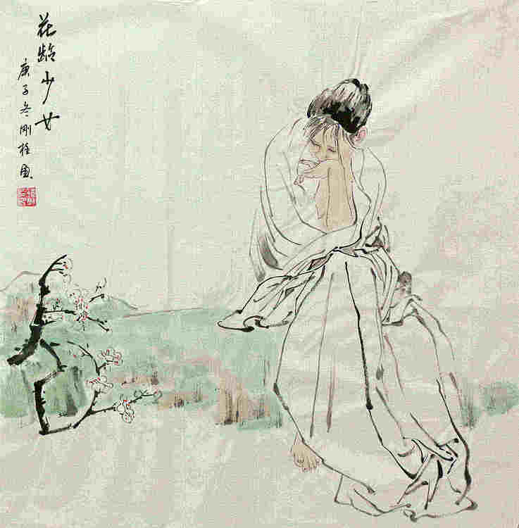 斗方美人图——画家刚柱