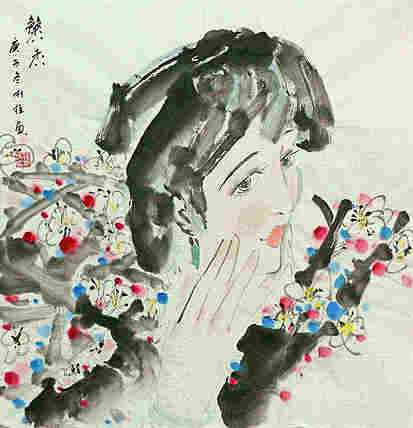 斗方美人图——画家刚柱