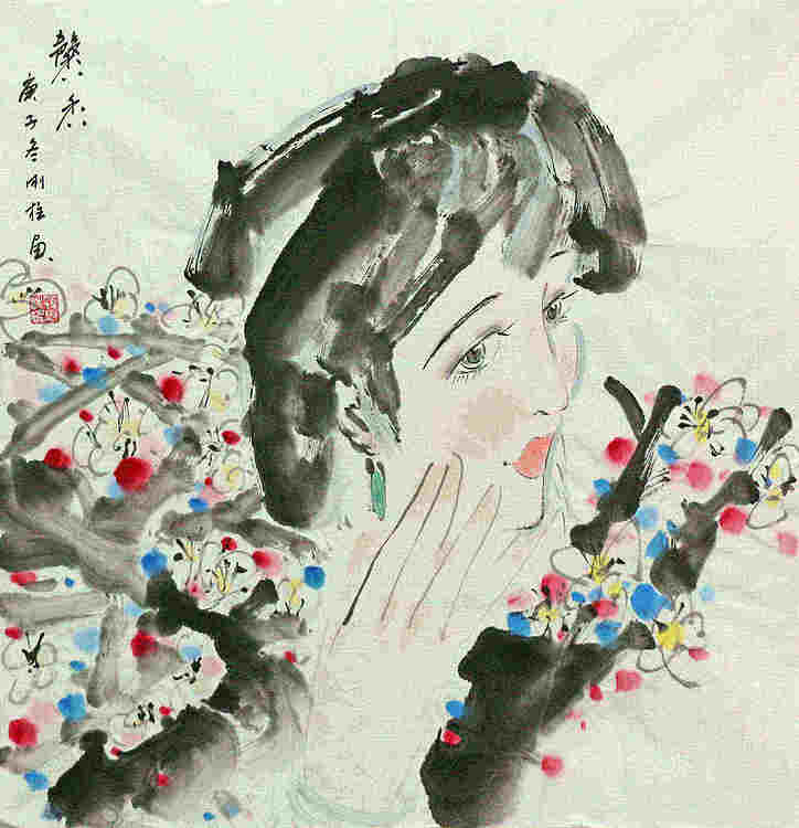 斗方美人图——画家刚柱