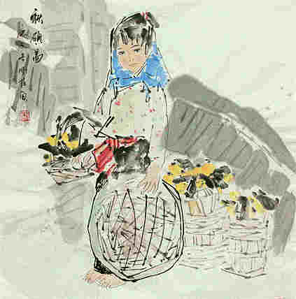 斗方美人图——画家刚柱