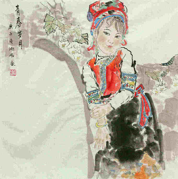 斗方美人图——画家刚柱
