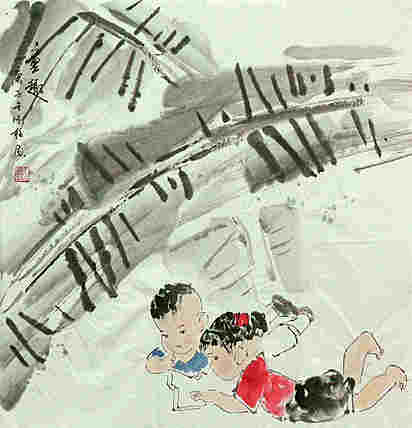 斗方美人图&mdash;&mdash;画家刚柱