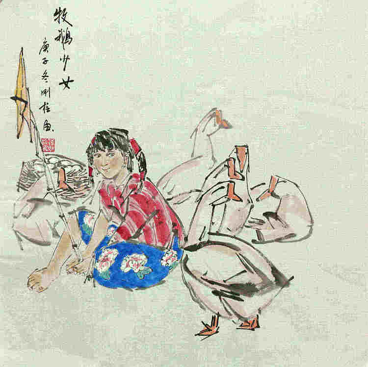 斗方美人图——画家刚柱