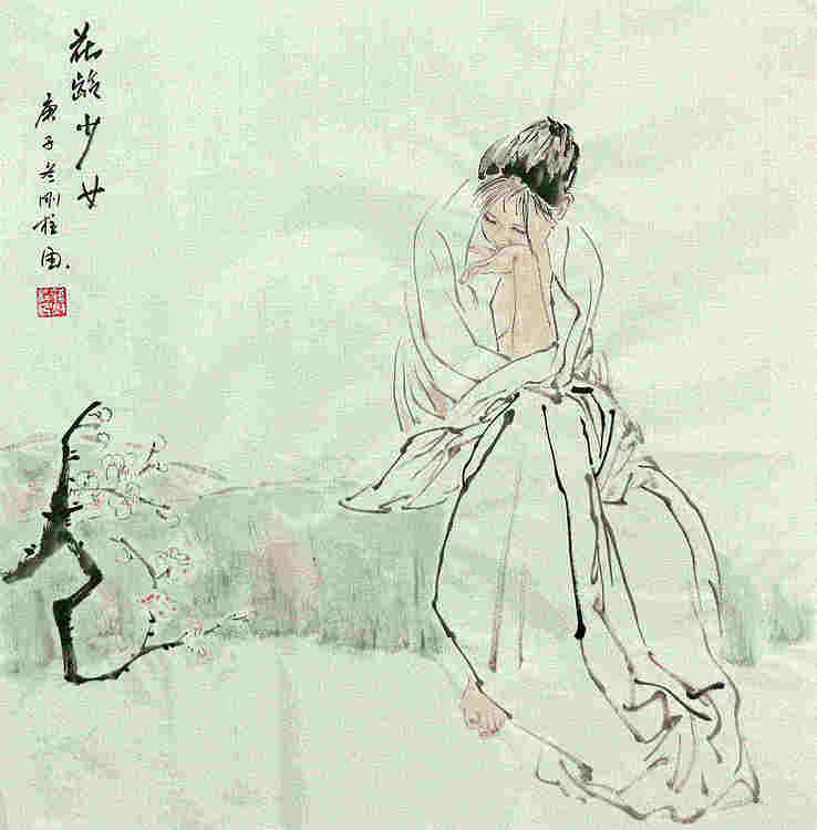 斗方美人图——画家刚柱