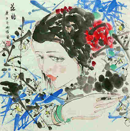 斗方美人图——画家刚柱