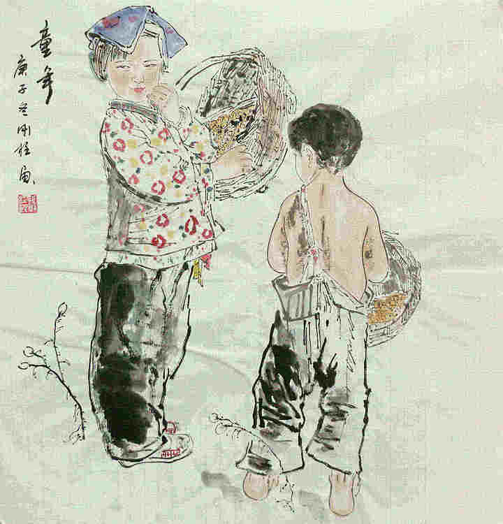斗方美人图——画家刚柱