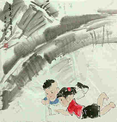斗方美人图——画家刚柱