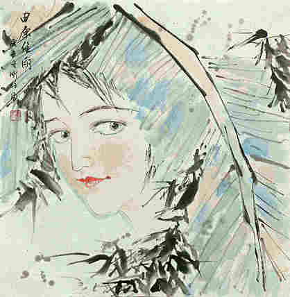 斗方美人图——画家刚柱