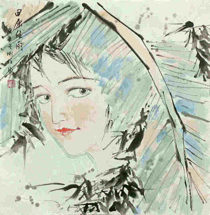 斗方美人图——画家刚柱