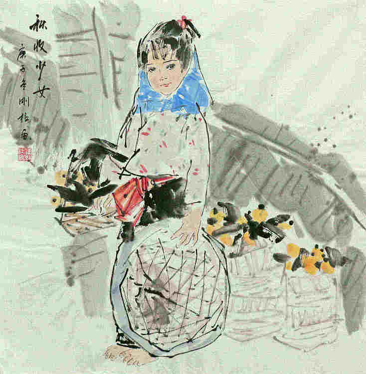 斗方美人图——画家刚柱