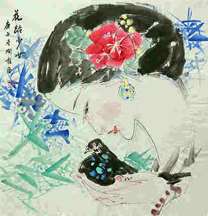 斗方美人图&mdash;&mdash;画家刚柱
