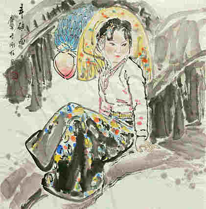 斗方美人图——画家刚柱