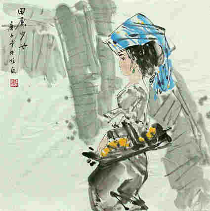 斗方美人图——画家刚柱