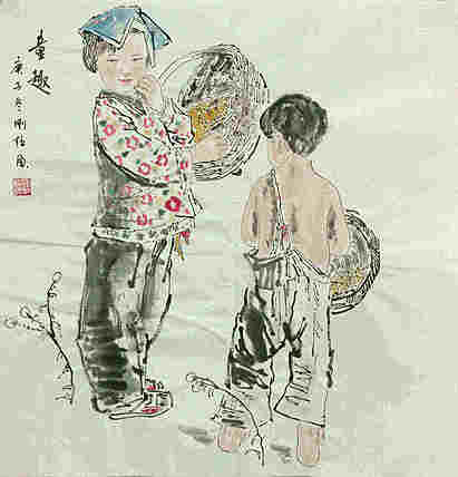 斗方美人图——画家刚柱