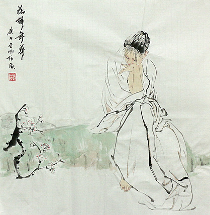 斗方美人图——画家刚柱