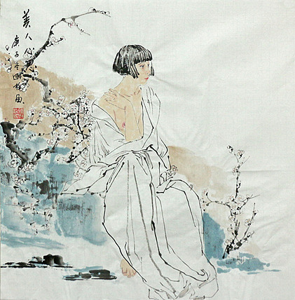 斗方美人图&mdash;&mdash;画家刚柱