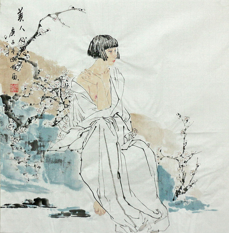 斗方美人图&mdash;&mdash;画家刚柱