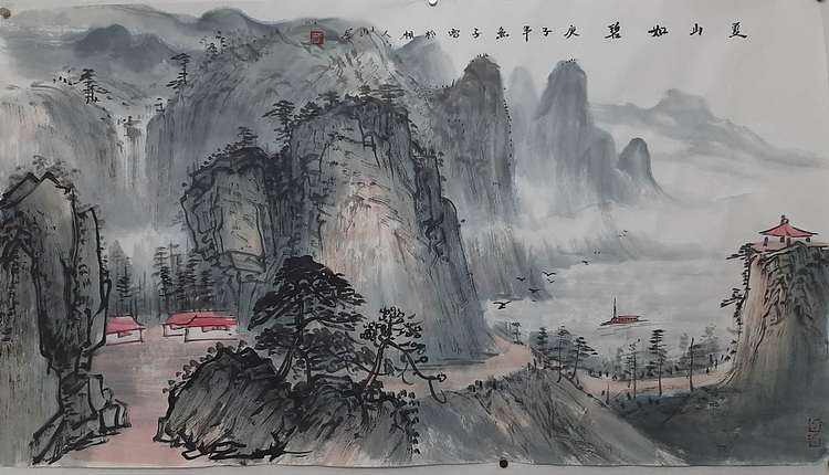 鱼子，子鱼 夏山图