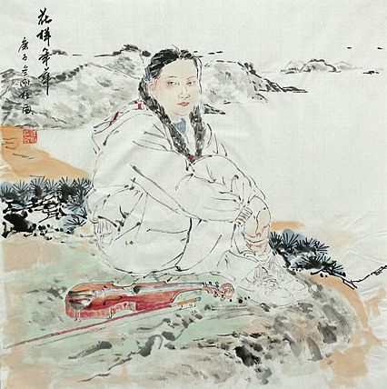 斗方美人图——画家刚柱