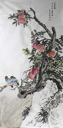 人大高研班 西安美协会员 来荣娜 花鸟画作品 秋禽逸趣1