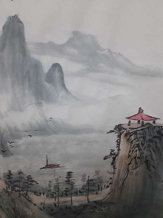 鱼子，子鱼 夏山图