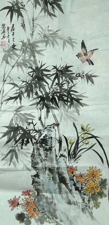 国家一级美术师，日照市青年美术家协会理事 陈德莲 国画