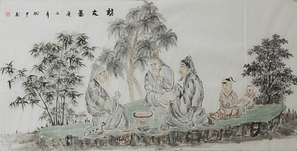 四尺精品高士图&mdash;&mdash;画家张松平